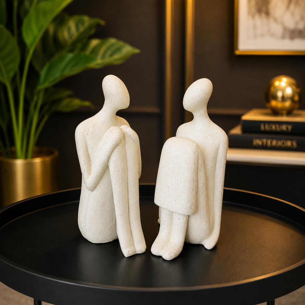 Abstract Couple Sculpture Set