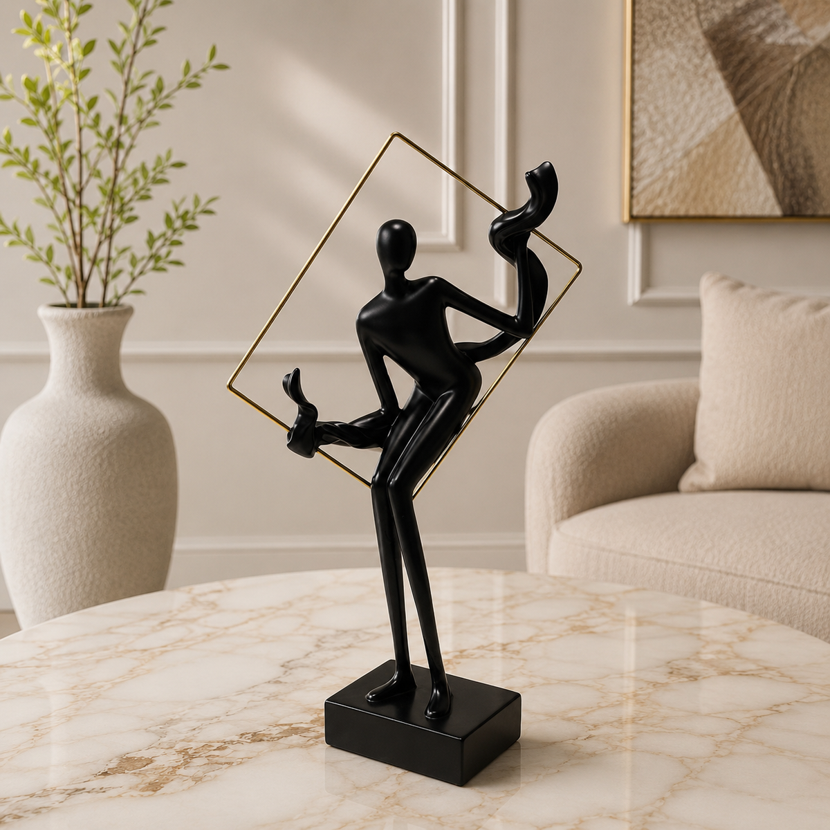 Black & Ivory Figurine Pair