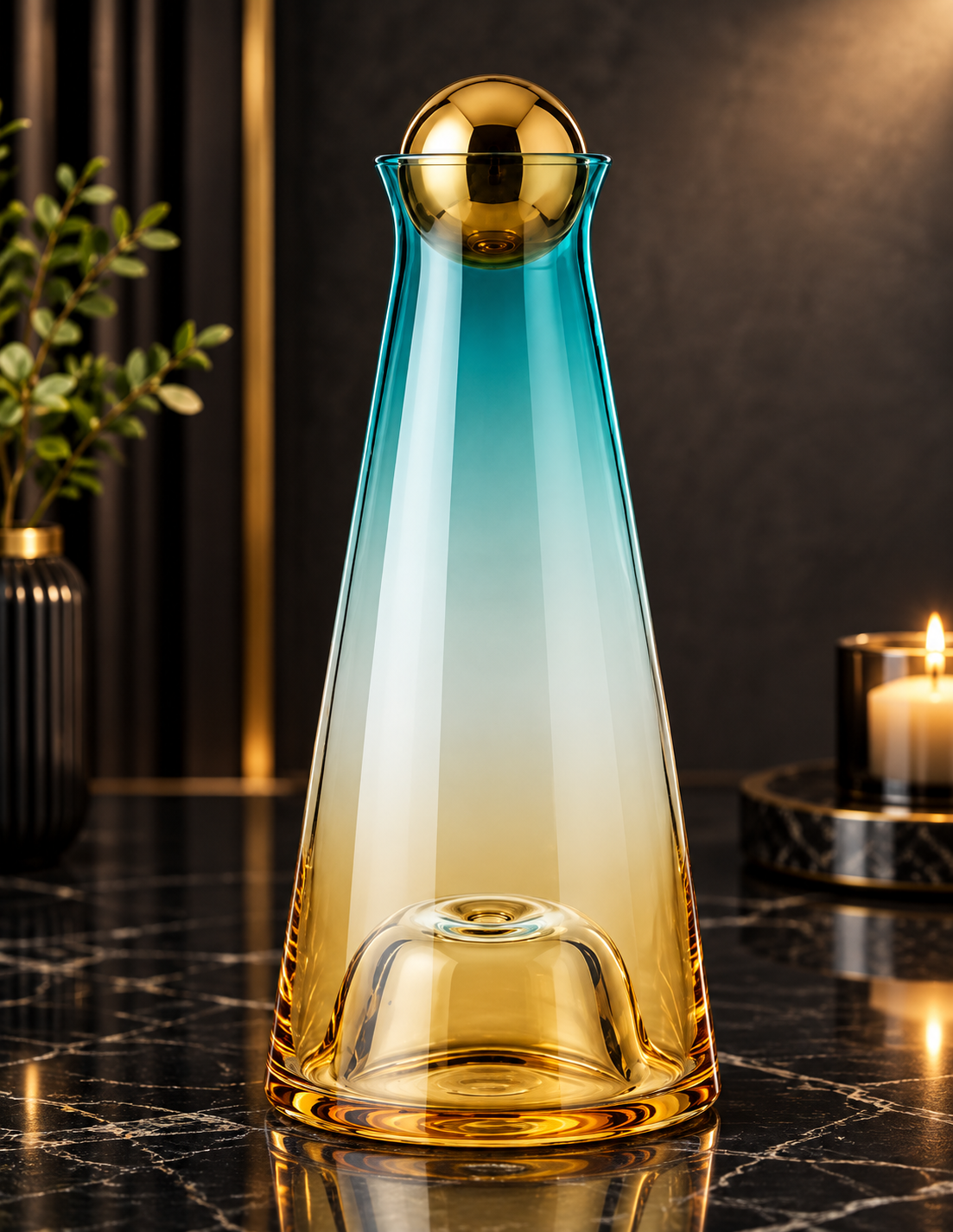 Danny Home Gradient Carafe with Gold Stopper (1.07L)