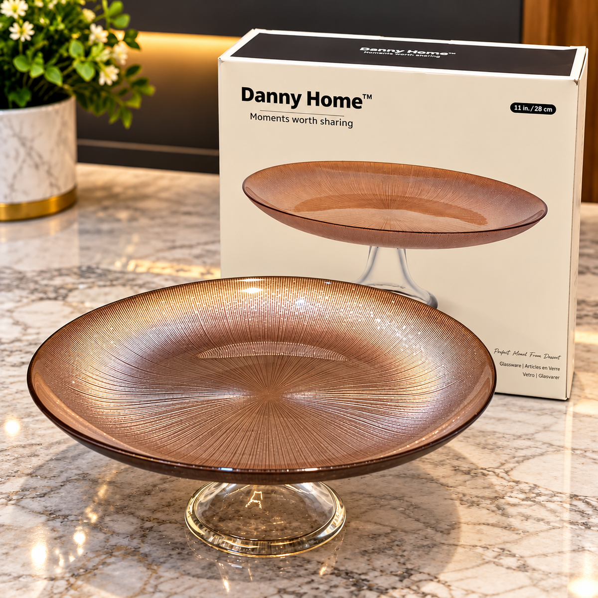 Danny Home Elegant Crystal Cake Stand