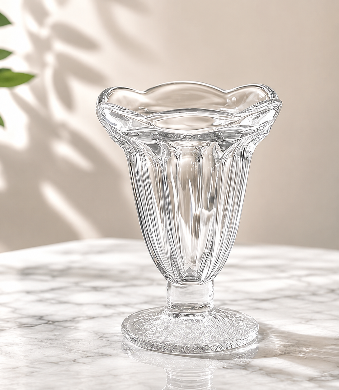 Crystal Fluted Ice Cream Sundae Cups