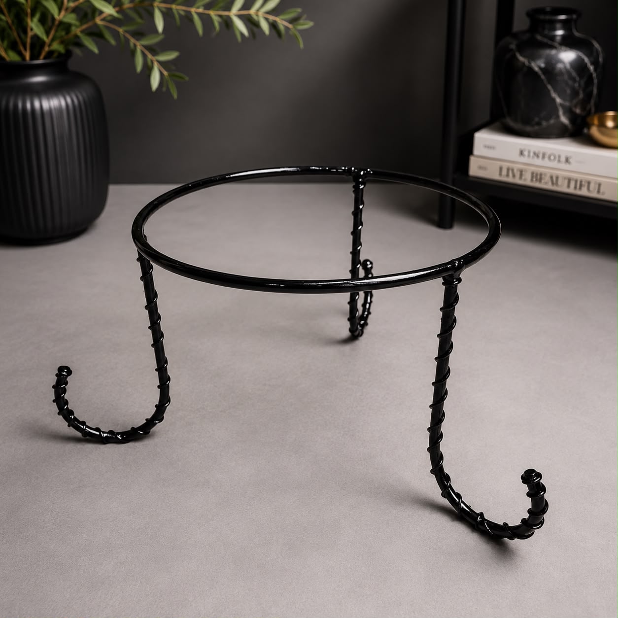 Glossy Black Metal Stands
