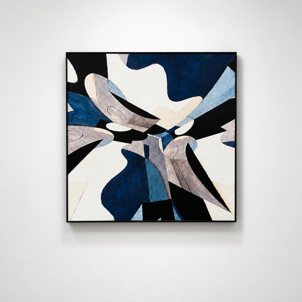 Navy & Ivory Abstract Wall Décor