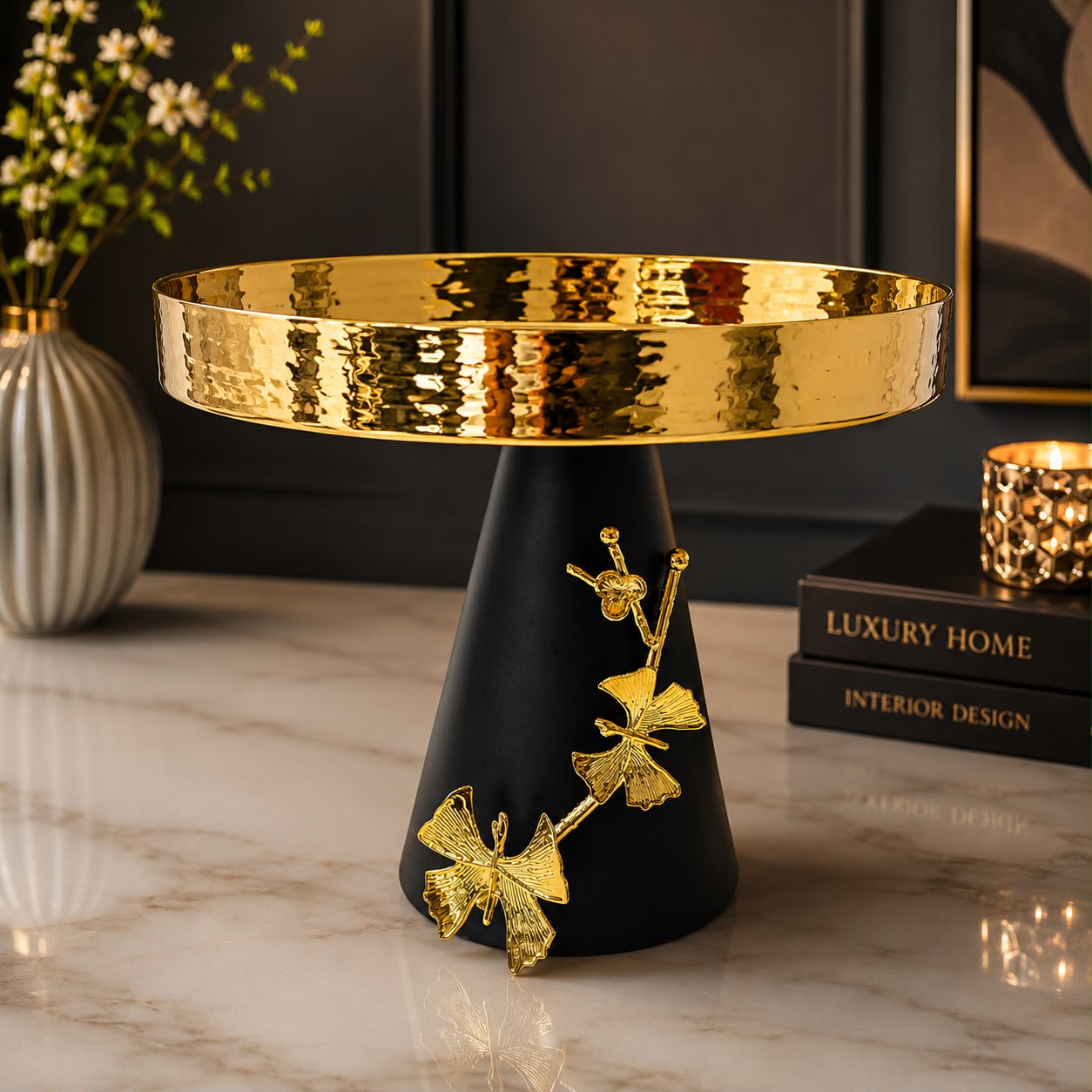Luxury Gold Ginkgo Serving Platter