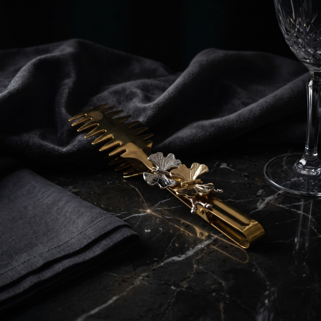 Fancy Butterfly Serving Tong In Gold