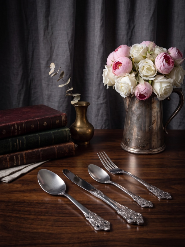 Ornate Vintage Silver Cutlery Set
