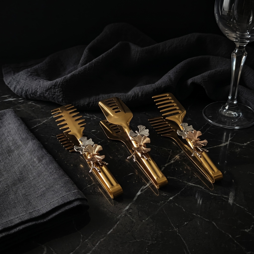 Fancy Butterfly Serving Tong In Gold