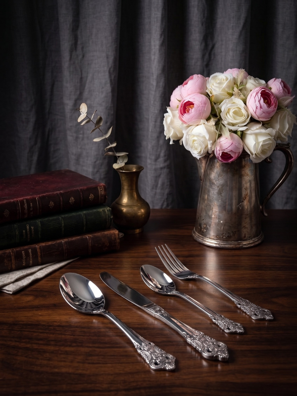 Ornate Vintage Silver Cutlery Set