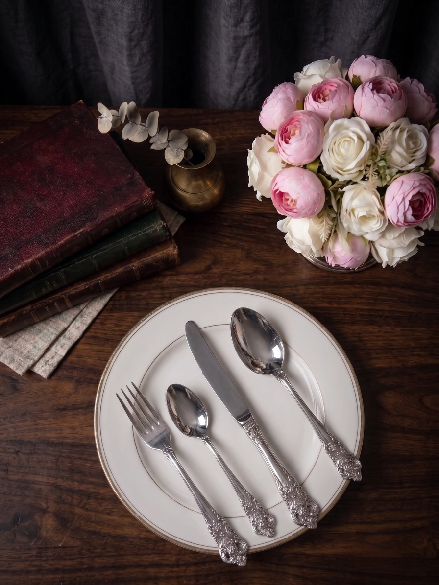 Ornate Vintage Silver Cutlery Set