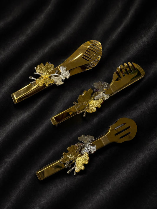 Gold Stainless Steel Serving Tongs