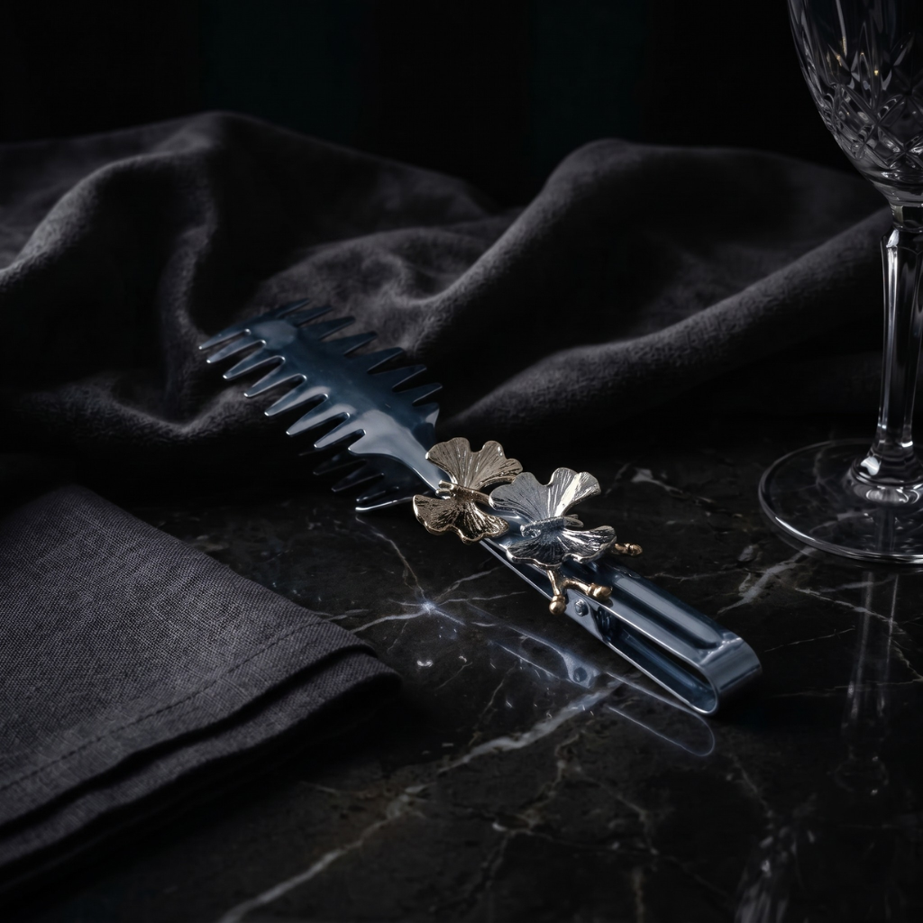 Fancy Butterfly Serving Tong In Silver