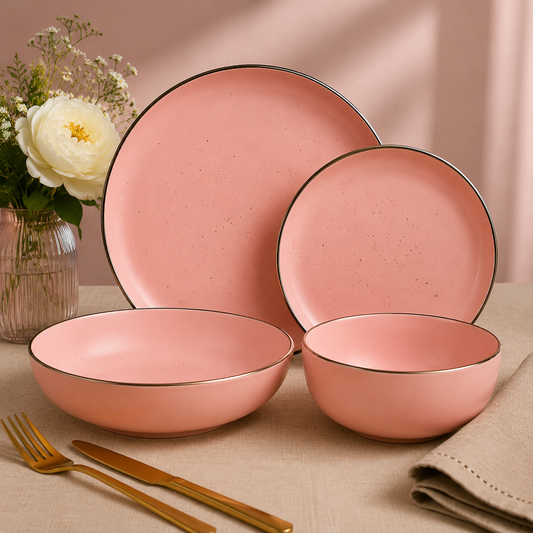 Minimalist Matte Pink Breakfast Set