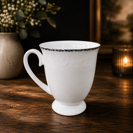 Royal Scroll Fine Porcelain Mug Set (Set of 6)