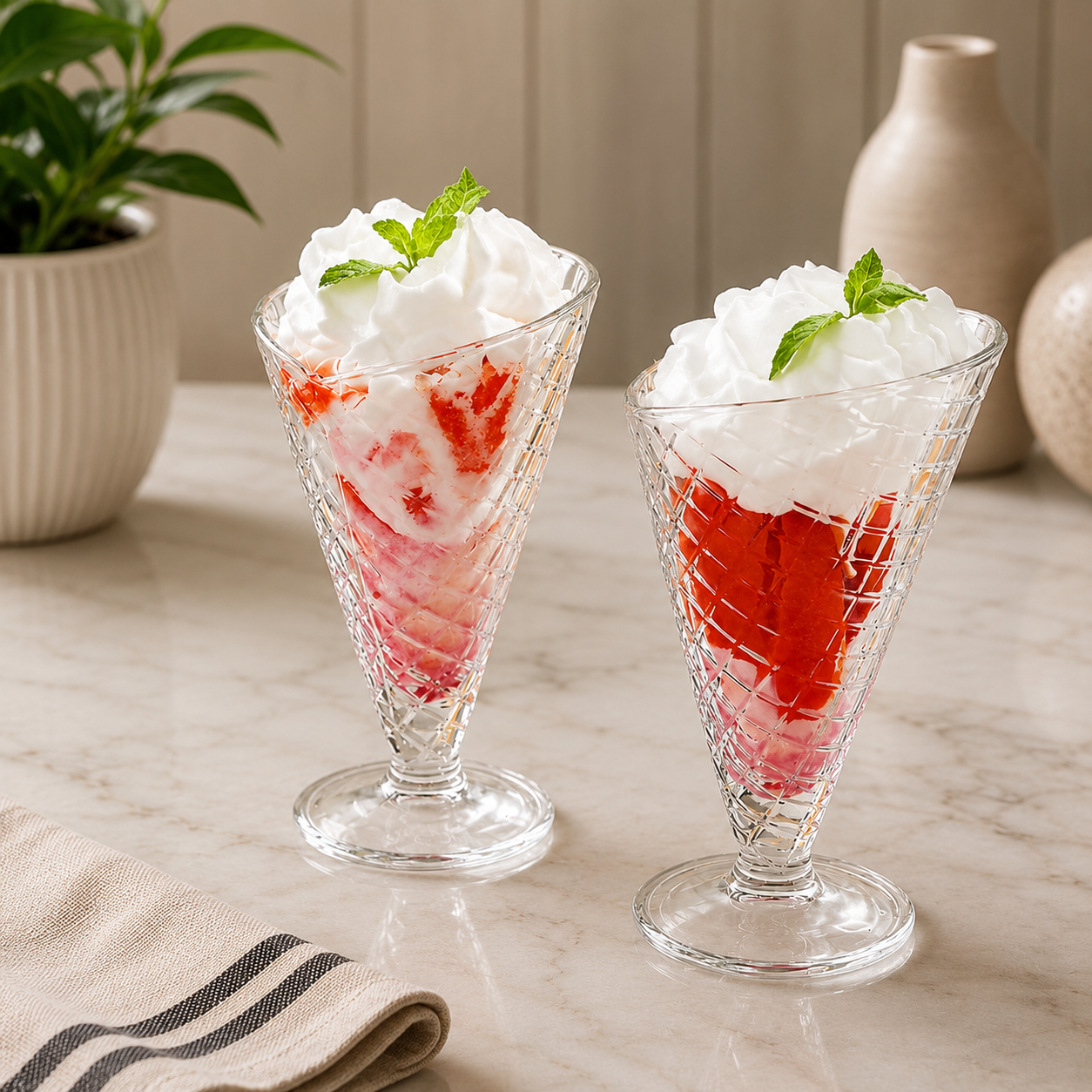 Crystal Gelato Cone Dessert Cups