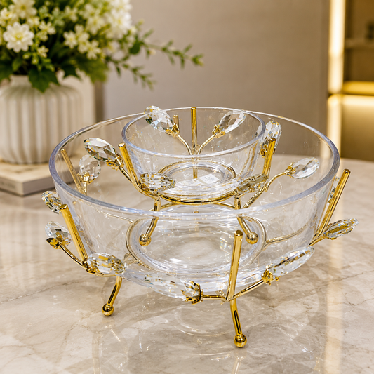Luxury Crystal Gold Bowl With Stand