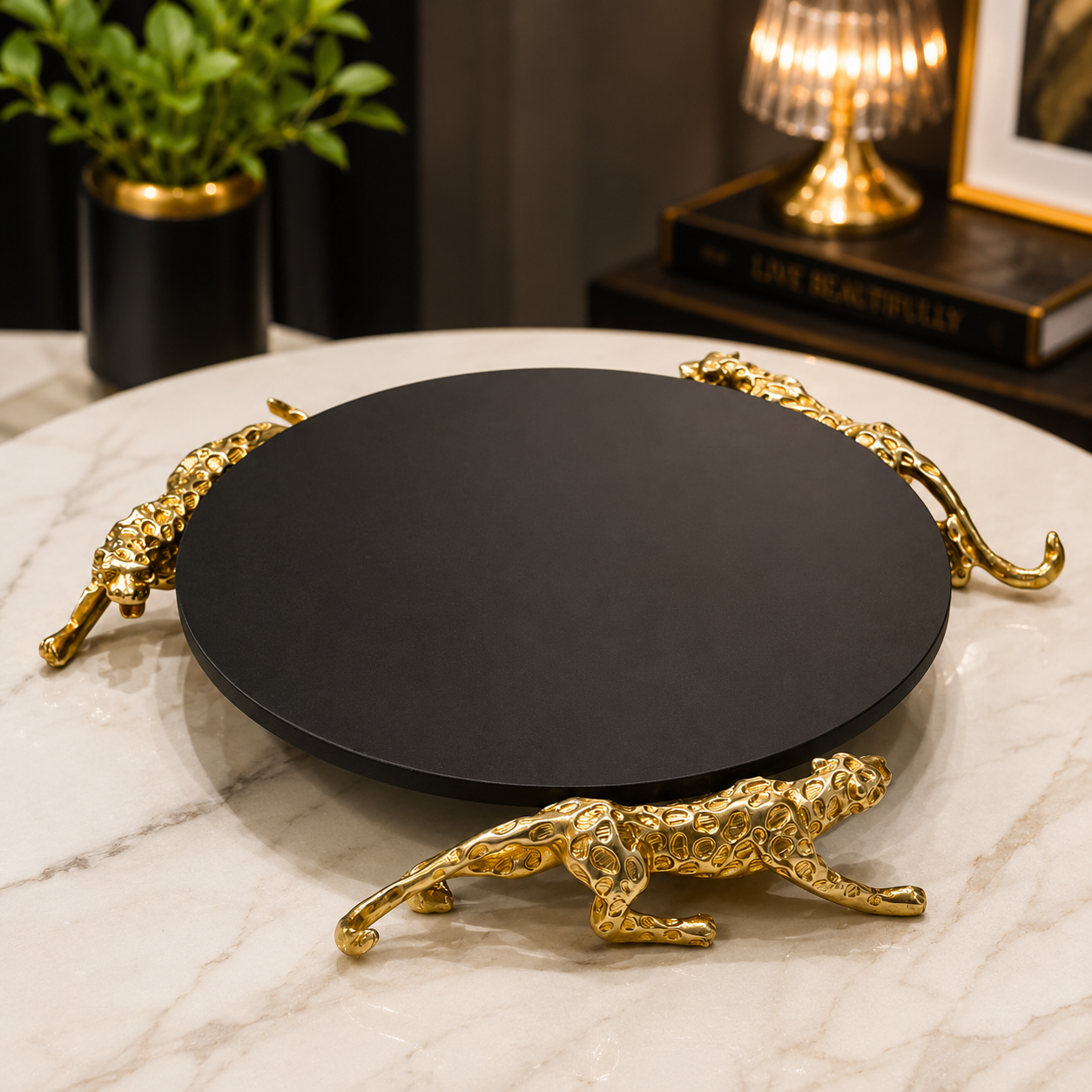 Gold Panther Serving Platter