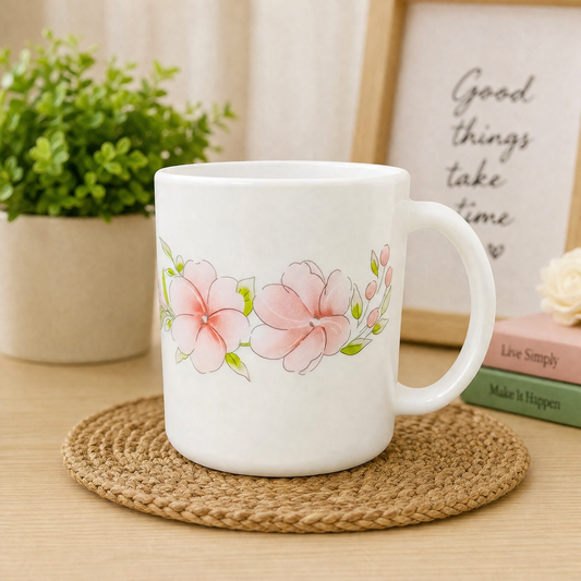 Blossom Grace Opal Glass Mug (350ML)