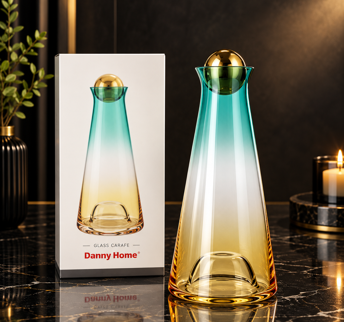 Danny Home Gradient Carafe with Gold Stopper (1.07L)