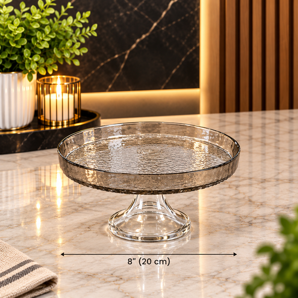 Elegant Hammered Glass Cake Stand & Serving Platter