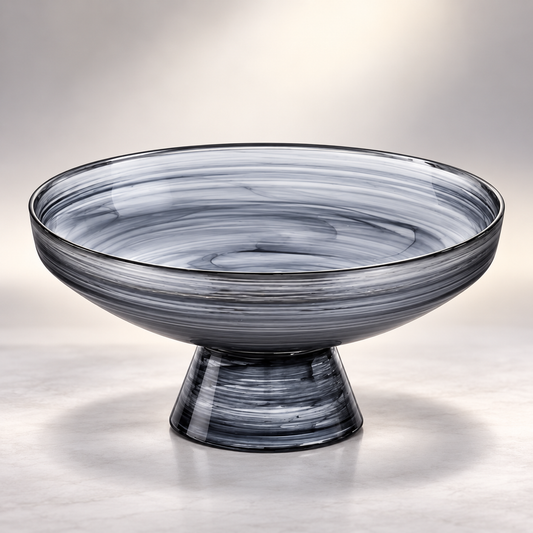 Milky Way Glass Pedestal Fruit Bowl