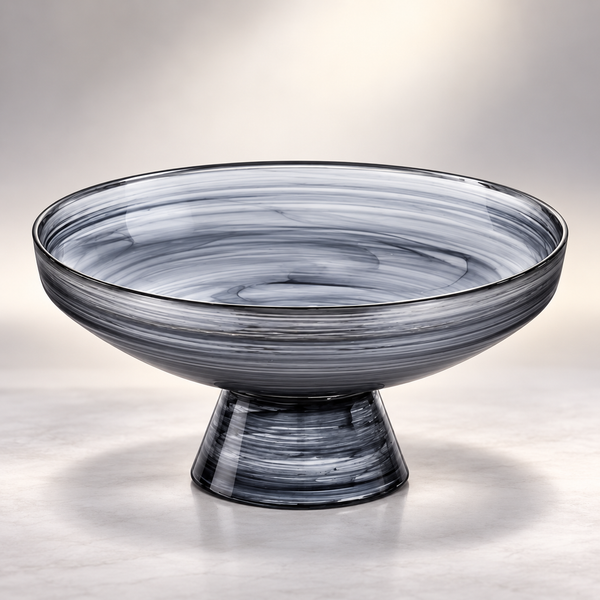 Milky Way Glass Pedestal Fruit Bowl