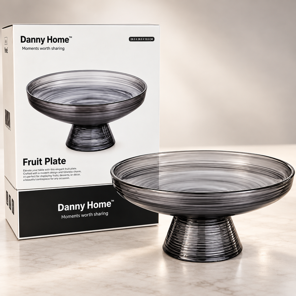 Milky Way Glass Pedestal Fruit Bowl