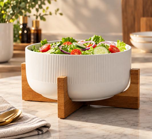 Danny Home Salad Bowl With Wooden Stand