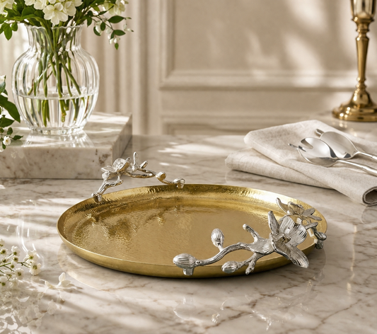 Premium Orchid Gold Finish Serving Platter