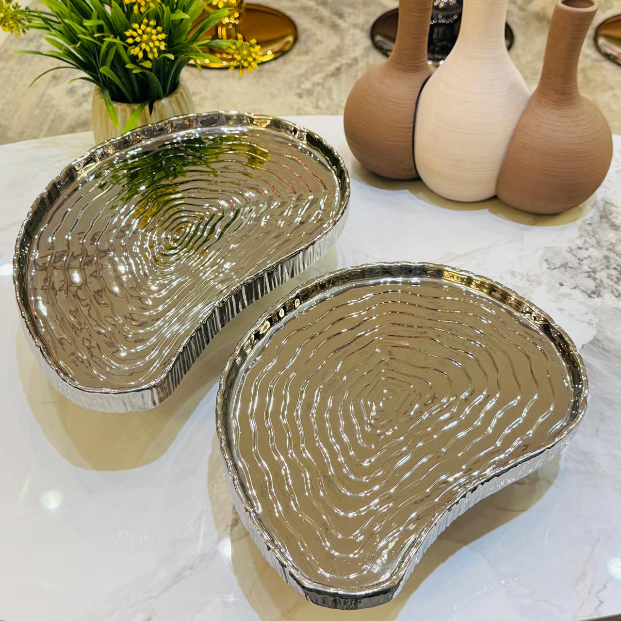 Luna Wave Silver Serving Platter