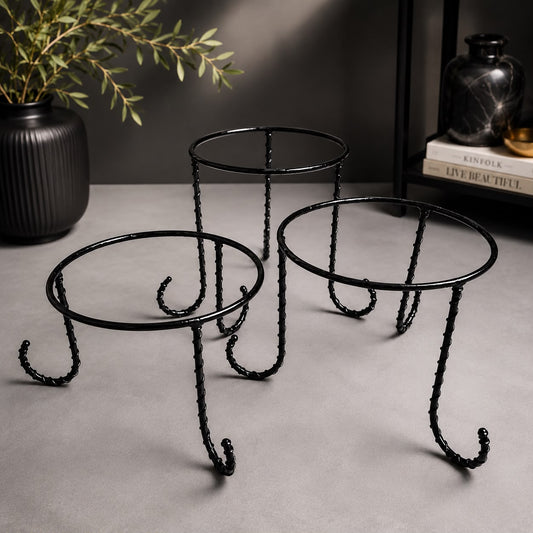 Glossy Black Metal Stands