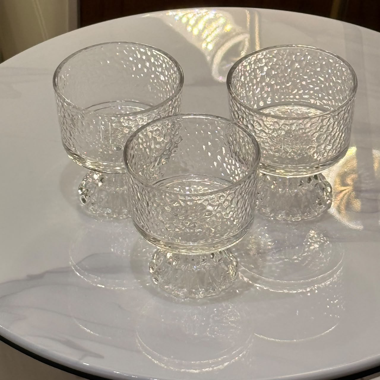 Hammered Crystal Dessert Set (6PC)