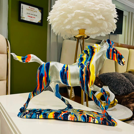 Multicolor Abstract Horse Sculpture