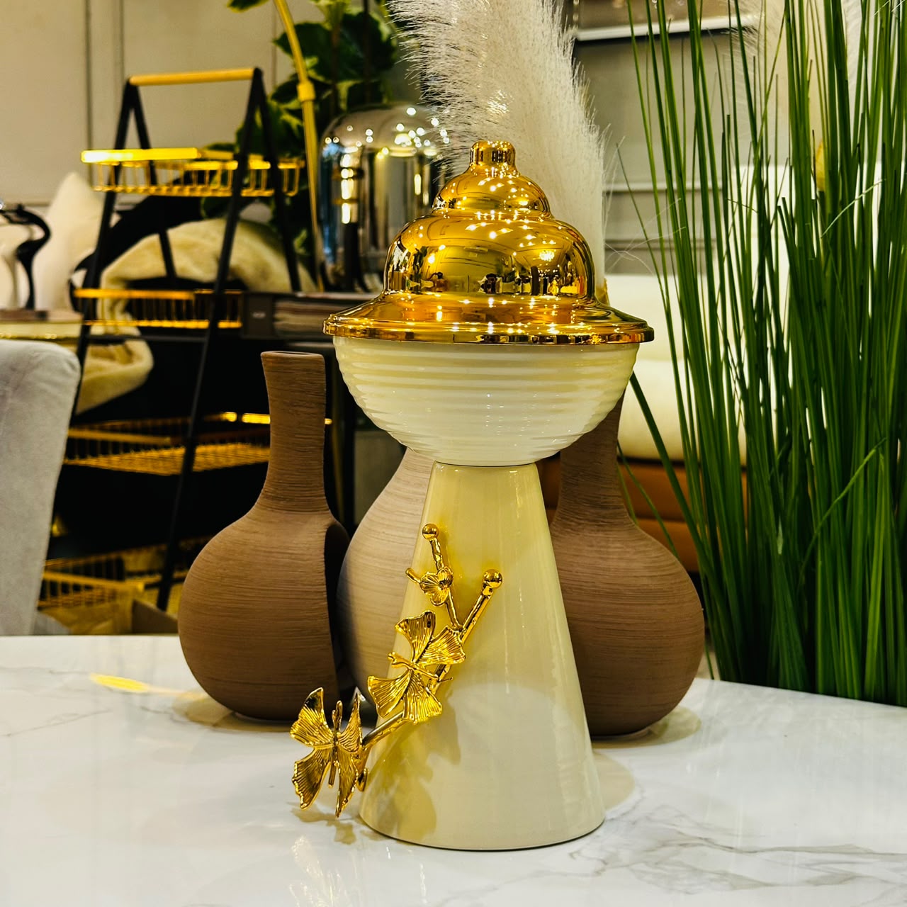 Aurum Bloom Decorative Candy Jar