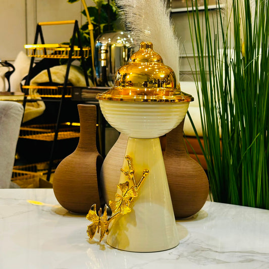 Aurum Bloom Decorative Candy Jar