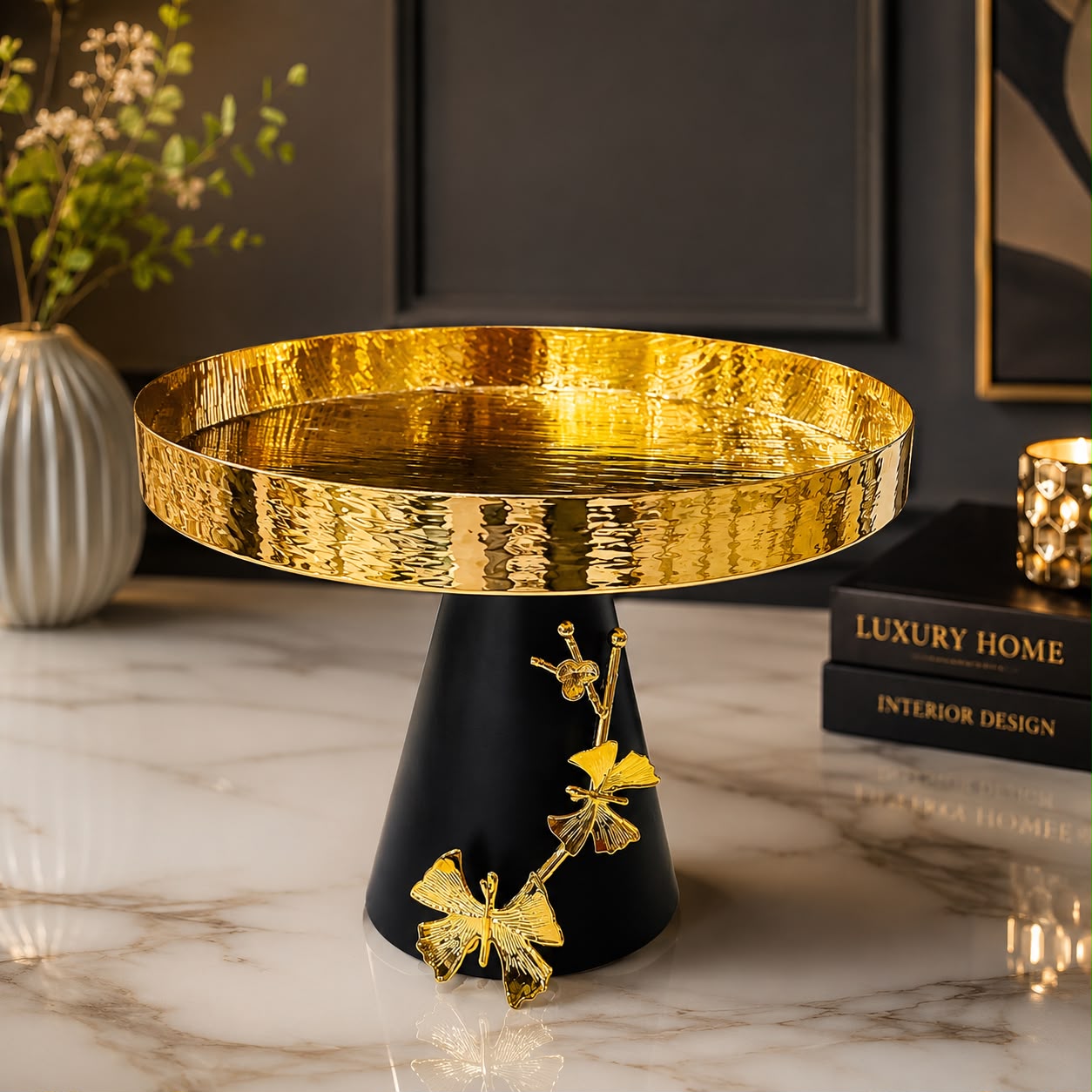 Luxury Gold Ginkgo Serving Platter